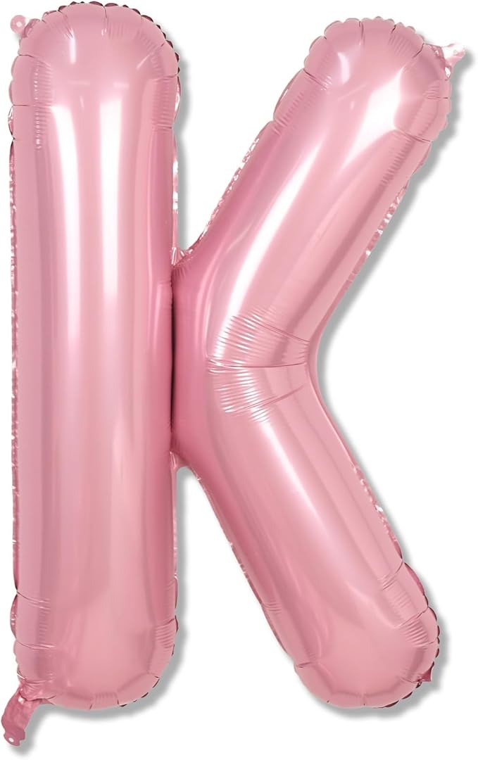 40" Balloon Letter K Pastel Pink, Large Foil Baby Pink Letter Balloons A - Z for Girls, Light Pink K Helium Balloon for Women Birthday Anniversary Graduation New Year Party Decoration Supplies