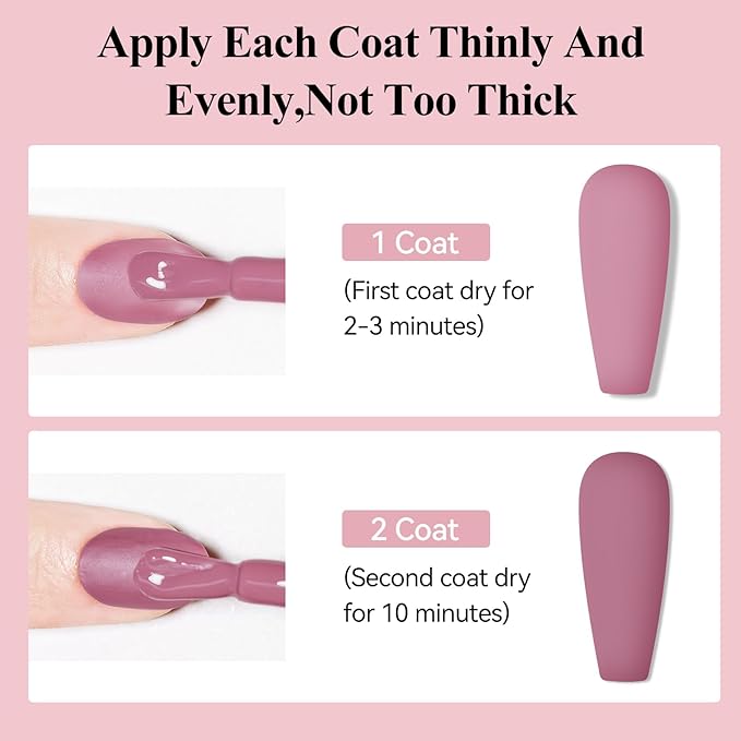 Matte Nail Polish, Air Quick Dry Nail Lacquer Matte Finish Effect, Long Lasting & Fast Drying Nail Pigment Velvet Nail Polish For Nail Art, Purplish Red12ml