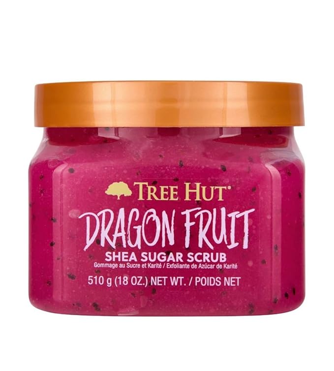 Tree Hut Dragon Fruit Shea Sugar Scrub, Exfoliating, Hydrating & Moisturizing Body Scrub with Shea Butter & Nourishing Essential Oils, Smooth & Soften Skin, 18 oz