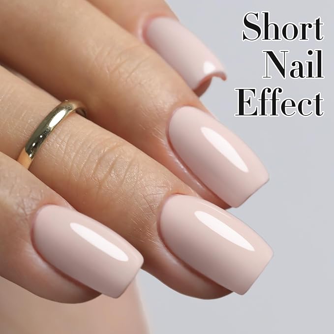 Double Rhythm 15ML Gel Nail Polish Pure Sheer Same Color Same Bottle Soak Off Gel Polish Art Manicure Salon DIY at Home for Women (Cream Nude Pink-A1332)