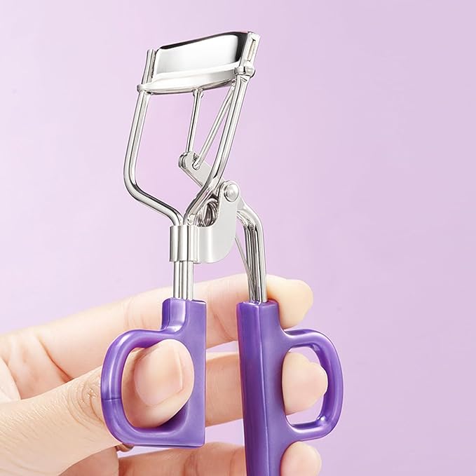 Eyelash Curler with Pads, Professional Eyelash Curler (Purple)