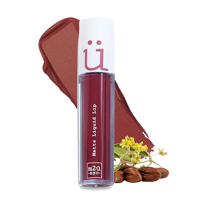 M2U NYC Rosewood Matte Liquid Lipstick – Long Lasting High Impact Color with Up to 17H Wear – Matte Lipstick for Women – No Budge, Lightweight Creamy Vegan Formula Infused with Jojoba Oil - Queens