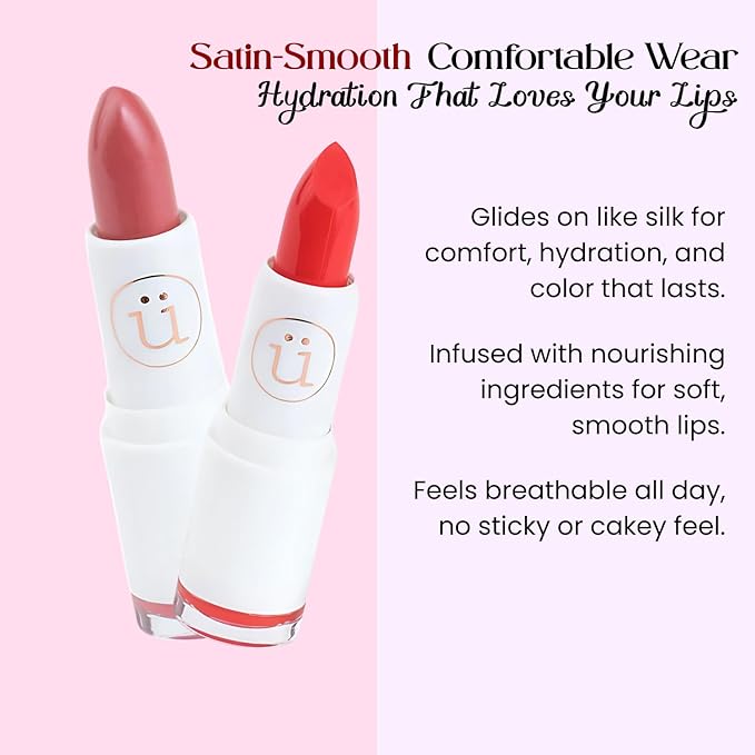 M2U NYC Wine Red Moisturizing Lipstick with Semi-Matte Finish – Intense Pigment, Full Coverage, Non-Drying, Creamy Formula with Hydrating Lip-Loving Ingredients – Vegan & Cruelty-Free (Wine)