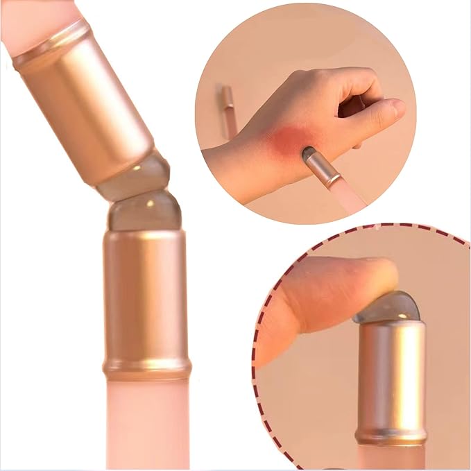 Retractable Kabuki Makeup Brush, Powder Brushes Foundation Travel Brush for Blush Bronzer & Powder, Silicone Lip Brush, Double-Ended Multi-purpose Makeup Blending Brush with Lid