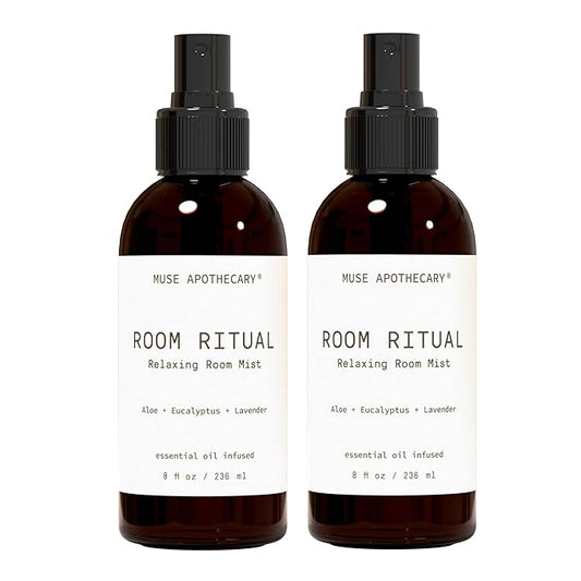 Muse Apothecary Room Ritual - Aromatic and Relaxing Room Mist, 8 oz, Infused with Natural Essential Oils - Aloe + Eucalyptus + Lavender, 2 Pack