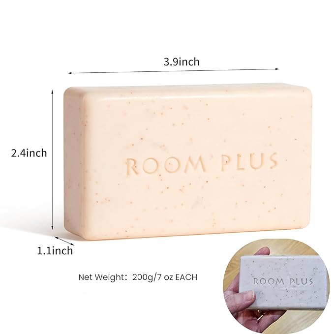 YESUN Fragrance Bar Soap, Big Brick of Bath Soap,Made with Organic Oils, 3-pack,1.3lb,Natural Soap Bar,Moisturizing clean, Floral Scent,Walnut Powder Exfoliates ROOMPLUS (Rose)