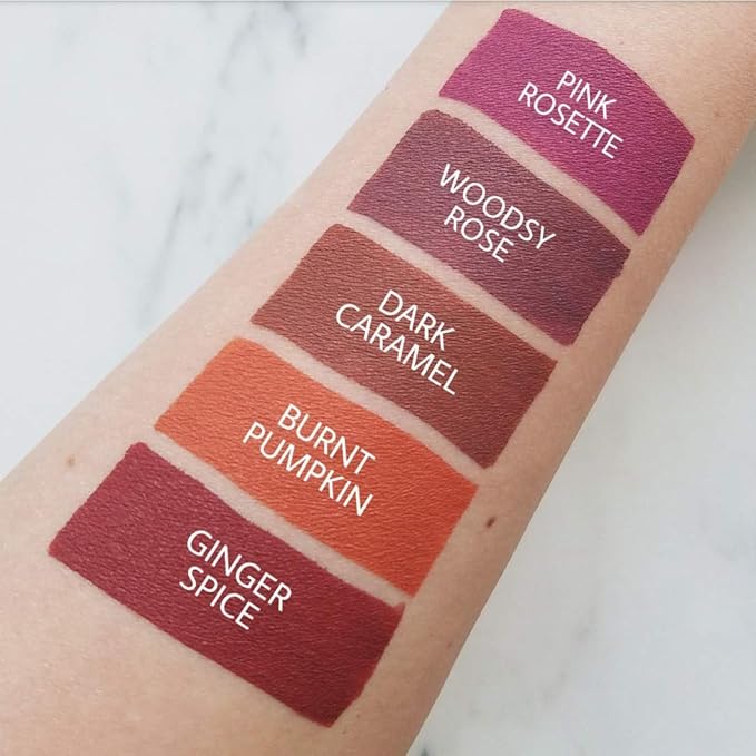 Aromi Matte Liquid Lipstick | Long Wear, Sepia Rosewood Lip Color, Warm Taupe, Vegan + Cruelty-free, Handmade (Woodsy Rose)