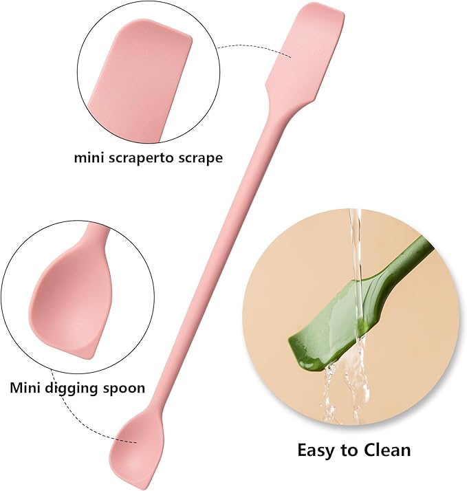 Four piece mini cosmetic scraper set, silicone scraper set, mini scraper as a can spatula, can be used for food bottles, small lotion bottles and other containers