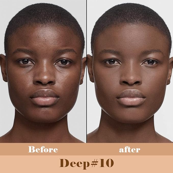 Liquid Concealer for Older Women, Under Eye Brightener Full Coverage Concealer for Dark Circles, Spots, Lightweight Waterproof Foundation Makeup, Vegan & Cruelty-Free, 10 Deep