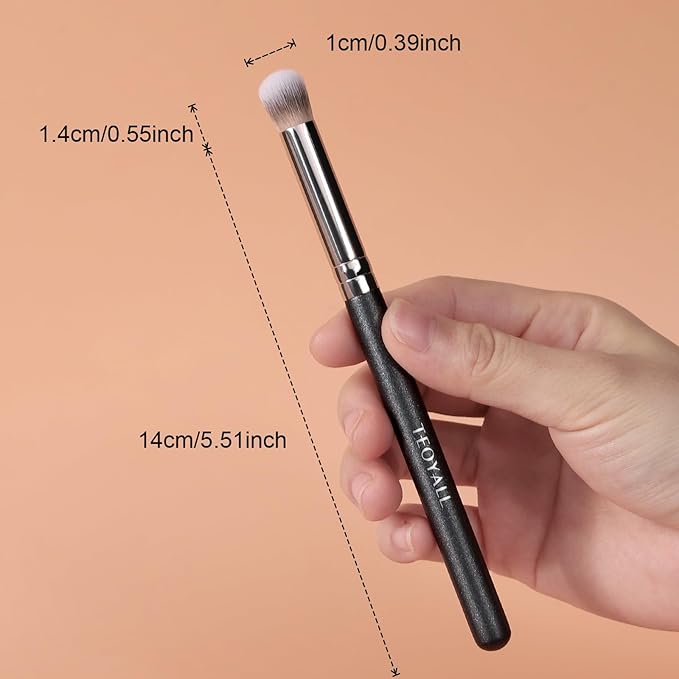 TEOYALL Eyeshadow Blending Brush, Soft Dense Synthetic Bristles Crease Brush For Powder Cream Contour Bronzer Concealer