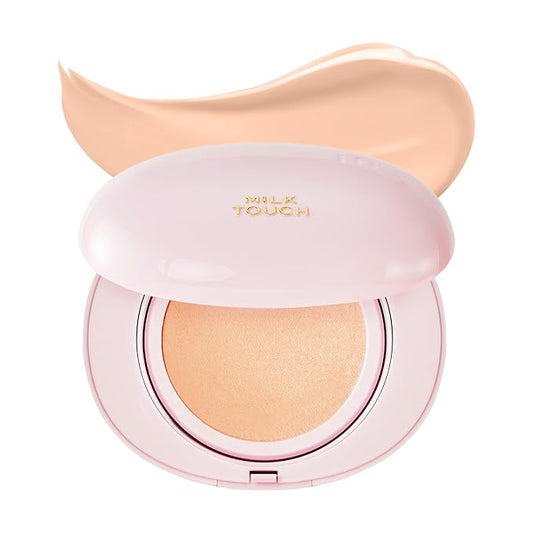 milktouch Cushion Foundation, 24H Flawless Skin, Radiant Shine, No Oxidation, Long-Lasting, Non-Creasing, 60% Hydrating Skincare Infused Korean Foundation, Valentines Gifts (21N Natural Beige)