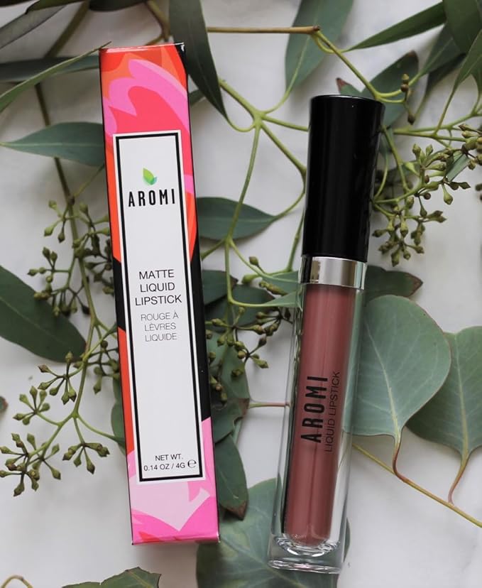 Aromi Matte Liquid Lipstick | Long Wear, Sepia Rosewood Lip Color, Warm Taupe, Vegan + Cruelty-free, Handmade (Woodsy Rose)