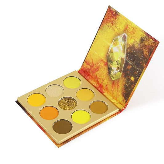 docolor Eyeshadow Palette 9Colors Yellow Eyeshadow Gemstone Shadow Palettes Highly Pigmented Mattes Shimmers Smokey Glitter Cream Colorful Powder Blendable Long Lasting Waterproof Makeup Palette