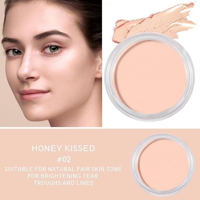Kaely Cream Pot Concealer Full Coverage Makeup Set, Under Eye Brightener Color Correcting Concealer for Dark Circles, Waterproof Foundation Palette with Brush, Eye Ring Corrector de ojeras, 02