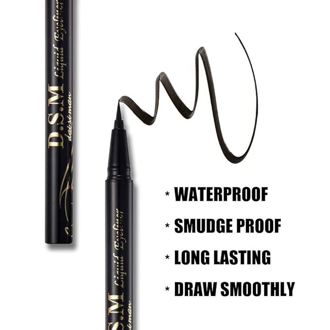 Waterproof Liquid Eyeliner Long Lasting&Smudgeproof Eye Liner 2 Packs Precise Eyeliner Pen for All Day with Slim Tip, Black, by SEILANC