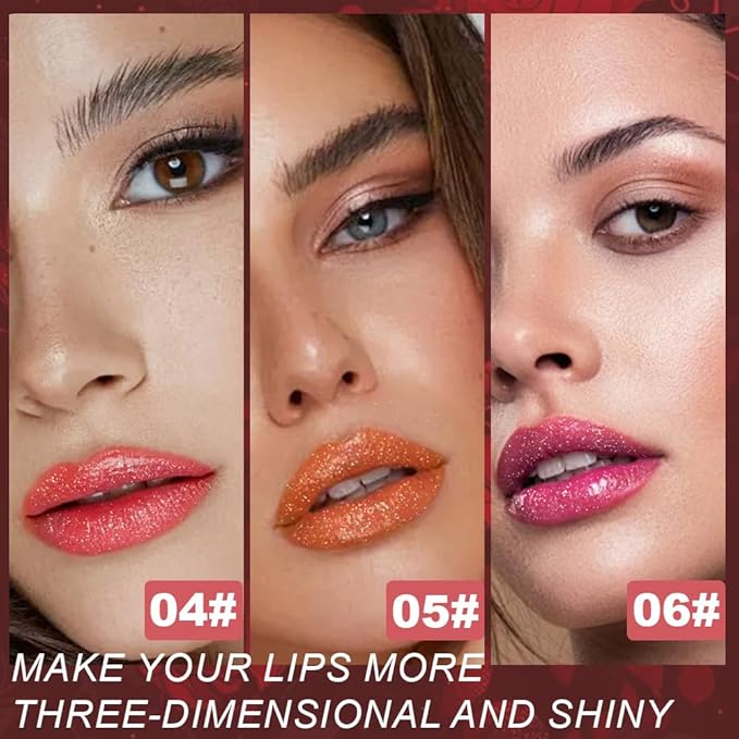 3Pcs Metallic Lipstick for Women,Lightweight Non-Drying Shimmer Frosted Lipsticks Kit Set,Glitter Lip Gloss Stain Long Lasting Waterproof No Smudge Proof No Transfer 12 Hour,Cruelty-Free Makeup (B)