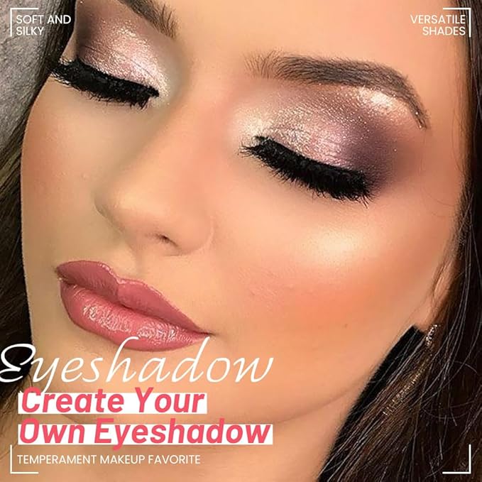 4 Colors Eyeshadow Makeup Palette,Champagne Nude Pink Dark Brown Natural Neutral Eye Shadow Palette with Mirror,Long Lasting Naturing-Looking,Waterproof