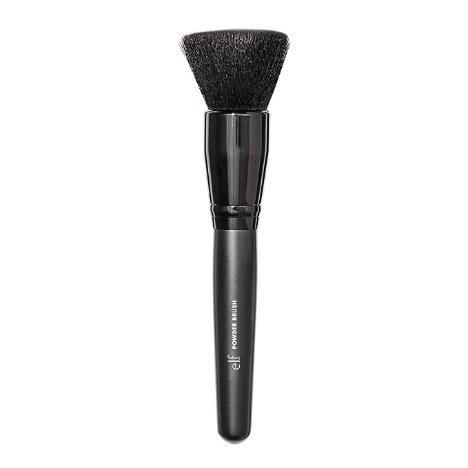 e.l.f. Powder Brush, Versatile Makeup Brush For Powder Or Blush, Creates A Sculpted Look, Made With Synthetic Bristles, Vegan & Cruelty-Free
