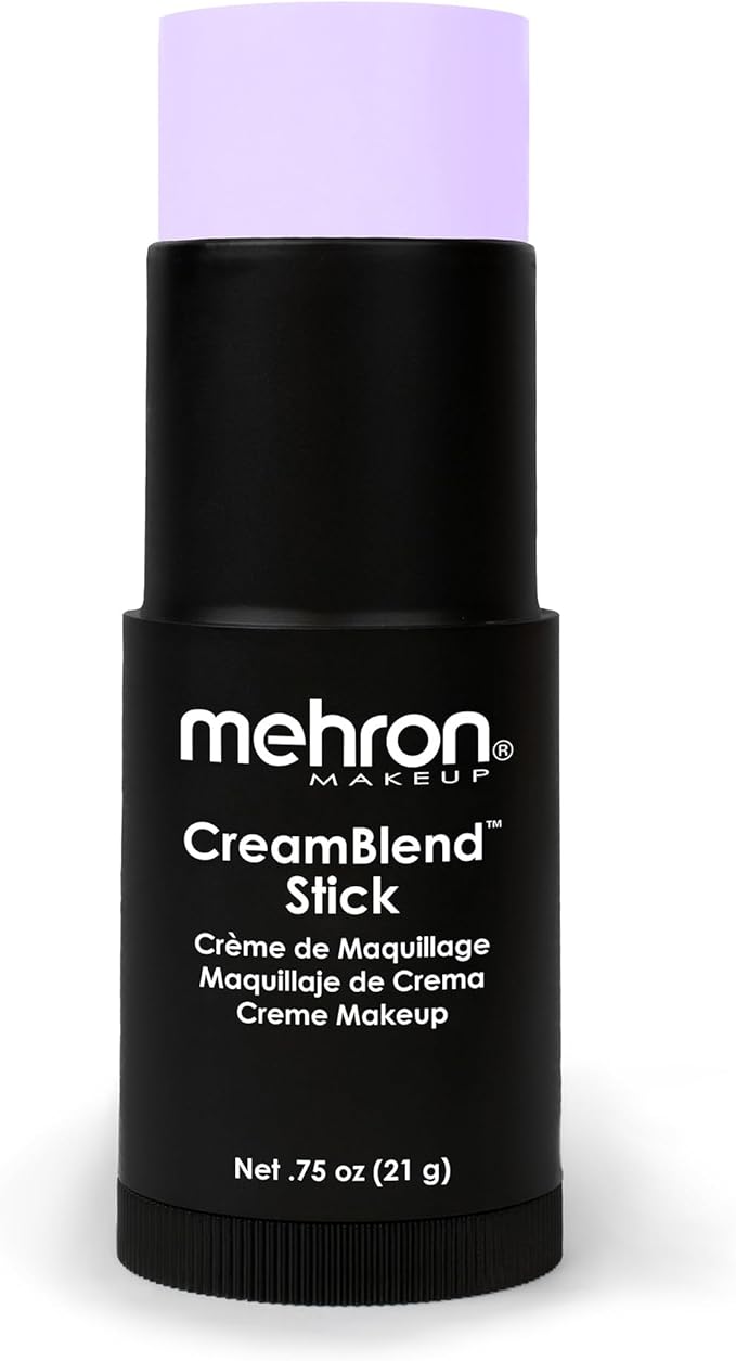 Mehron Makeup CreamBlend Stick | Face Paint, Body Paint, & Foundation Cream Makeup | Perfect for Halloween .75 oz (21 g) (Pastel Purple)