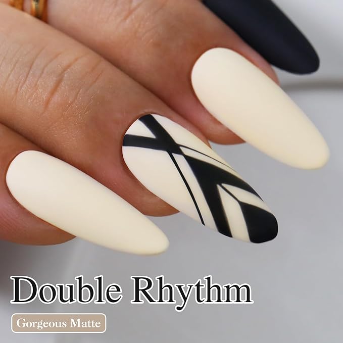 Double Rhythm 15ML Gel Nail Polish Pure Sheer Same Color Same Bottle Soak Off Gel Polish Art Manicure Salon DIY at Home for Women (Cream Beige-A1392)