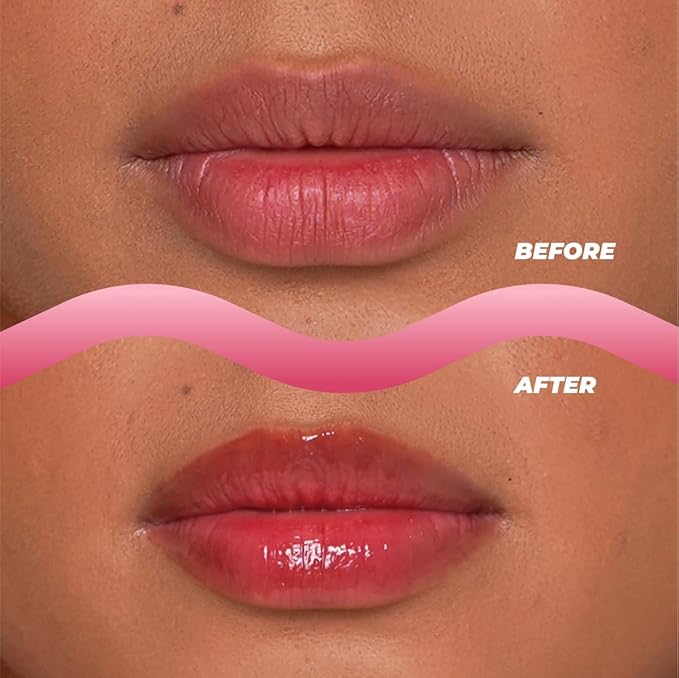 Vitamasques Lip Butter Balm Strawberry, Korean Lip Balm - Peptide Lip Treatment - Lip Balm Hydrating - Light Tinted Lip balm - Made in Korea - 0.33 fl.oz