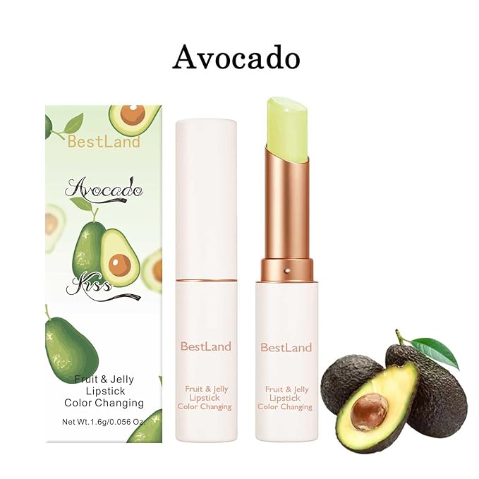 6 Pcs/Set Peach Aloe Vera Strawberry Blueberry Avocado Grape Jelly Lipstick Set Temperature Change Moisturizer flower Lip Stick Long Lasting Nutritious Lip Balm Magic Color Change Lip Gloss