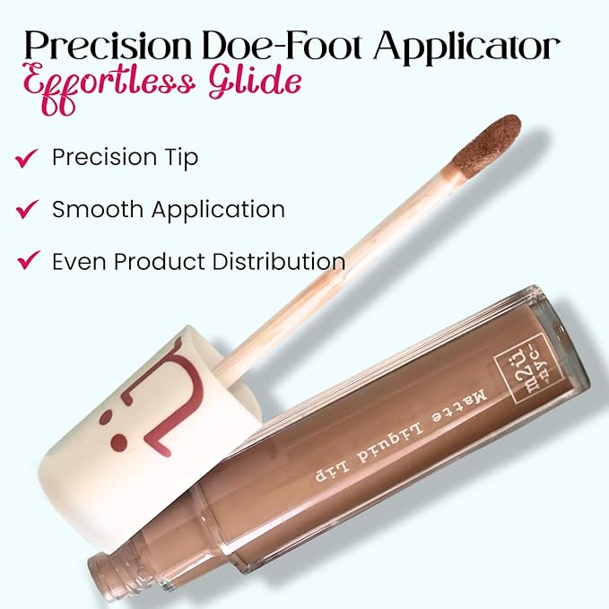 M2U NYC Nude Orange Matte Liquid Lipstick – Long Lasting High Impact Color with Up to 17H Wear – Matte Lipstick for Women – No Budge, Lightweight Creamy Vegan Formula Infused with Jojoba Oil