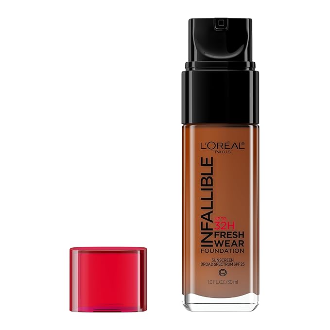 L'Oreal Paris Makeup Infallible Up to 32 Hour Fresh Wear Lightweight Foundation, 525 Deep Golden, 1 Fl Oz, Packaging May Vary