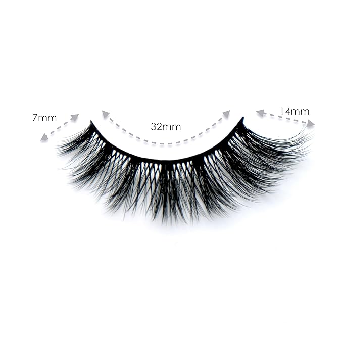 3D Clear Band Lashes 14mm Natural Soft Faux Mink Lashes C/D Curl Cat Eye Wispy Fake Eyelashes Short Cross Reusable False EyeLashes 7 Pairs (No.368)