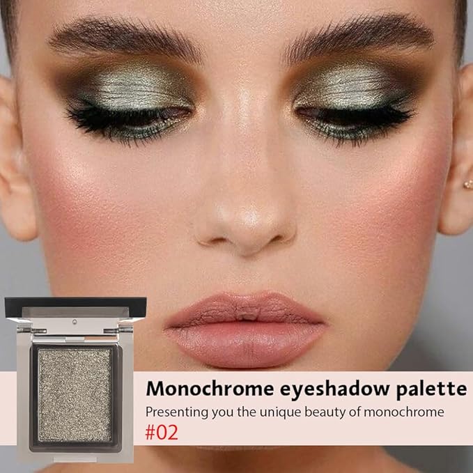 Glitter Shimmer Sparkle Eye Shadow Palette Makeup for Women, Nude Gold Glitter Shimmer Metallic Holographic Iridescent Cream Iridescent Single Monochrome Eyeshadow Makeup,Vegan