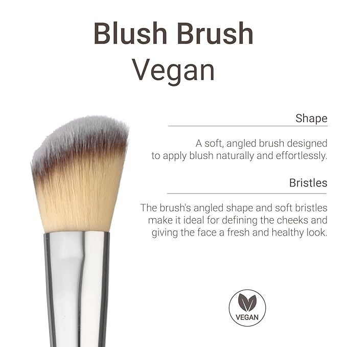 Sandstone Scandinavia Soft Collection Makeup Brush - Professional Premium Blush brush for applying and blending blush. Ultra soft bristles. Vegan Makeup brush for all skin types