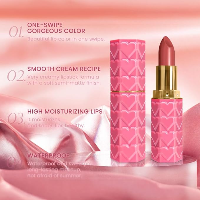 evpct 3Pcs Nude Pink Beige Rose Mauve Matte Lipstick Pack Sets for Women Silky Velvet Lipstick Matte Long Lasting Smudge Proof Lipstick Lip Stain Makeup Set Kit matte lipstick 24 hours original 03