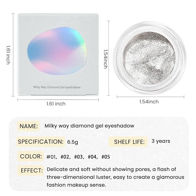 Monochrome Glitter Eyeshadow Palette,Single Silver White Gray Shimmer Eyeshadow,Long-Lasting Sheer Eye Makeup With A Sparkle Finish,Smooth Formula,Vegan & Cruelty-Free