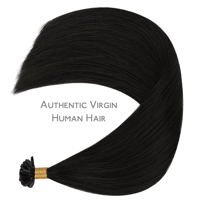 WENNALIFE U Tip Human Hair Extensions, 50g 50s 20 Inch Natural Black Remy Invisible Straight Keratin Hair - K Tip Real Human