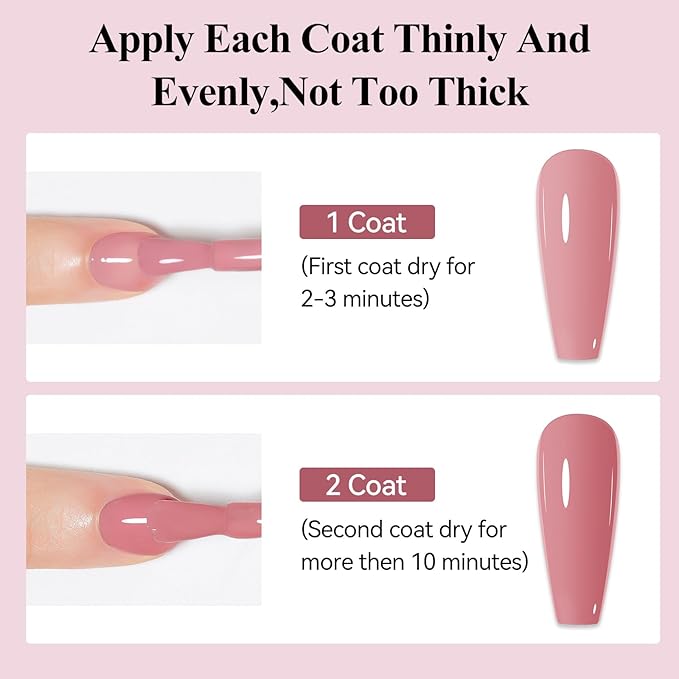 Nail Polish Quick Dry Pink Nail Lacquer Sheer Color, Regular Fast Drying Fingernail Polish Bulk Non Gel Long-Lasting DIY Salon Gift For Women