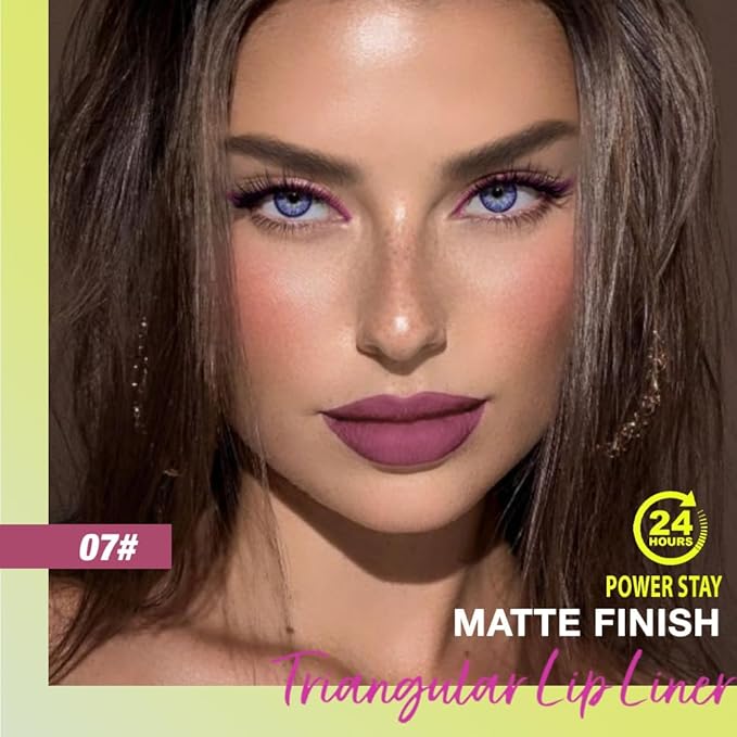 evpct Dark Purple Triangle Lip Liner Pencil Stick for Women, Retractable Lips Liner Pen Triangle Tip for Sculpting & Filling & Plumping, Longwear Lipliner Pencil, Vegan Cruelty Free Lip Filler Plumper