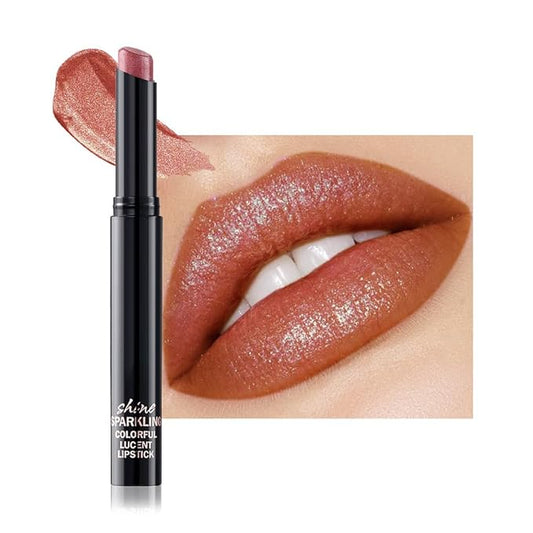 Brown Metallic Lipstick for Women,Lightweight Comfortable Non-Drying Shimmer Frosted Lipstick,Glitter Lip Gloss Stain Long Lasting Waterproof Smudge Proof 24 Hour Full Coverage Lip Makeup,Vegan