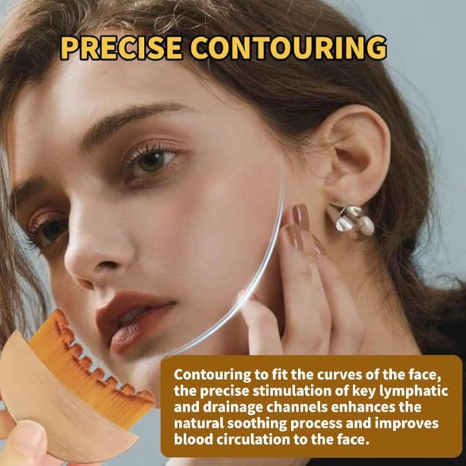 Lymphatic Contour Face Brush,Contour Face Brush for Lymphatic Drainage,Dry Lymphatic Drainage Massager,Ergonomically Designed to Fit The Skin Precisely