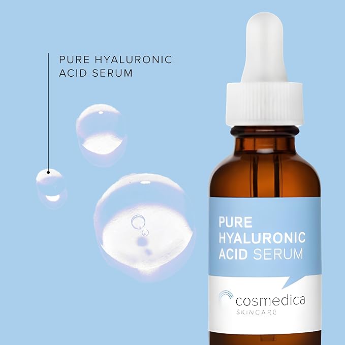 Cosmedica Skincare Facial Serum Trio Set Value for Clear Skin - Vitamin C Super Serum, 2.5% Retinol Serum, Pure Hyaluronic Acid Serum – Vegan, Cruelty-Free Skincare 3 pack