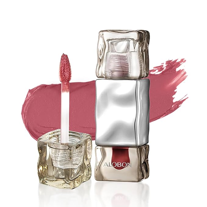 ALOBON Cream Lip Gloss Lipstick, Long-Lasting Color Development Cranberry Red Anti-Smudge Matte Lipstick (01 Pure desire for cold color)