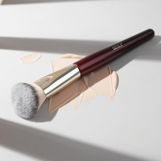 BEILI Contoured Foundation Brush - Flat Angled Foundation Brush - Face Brush For Liquid Or Cream Foundations - Dense Synthetic Bristles Kabuki Brush…