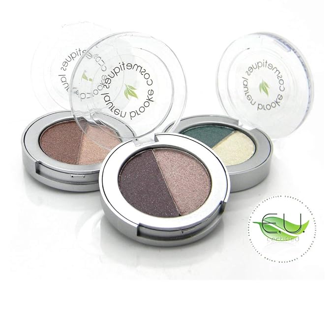 Lauren Brooke Cosmetiques Pressed Eyeshadow Duo, Natural, Organic Makeup (Toffee/Champagne)