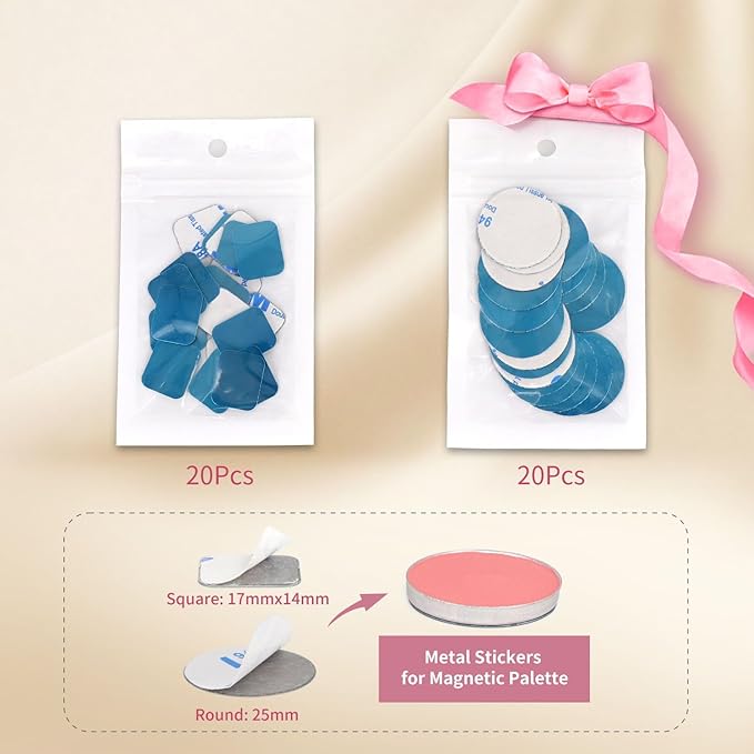 Magnetic Makeup Palette with Clear Top, Empty Eyeshadow Pan Dispensing Storage Box with 40Pcs Adhesive Metal Stickers for DIY Cosmetics Blush Powder(XL Large - 9.25"x6.57")