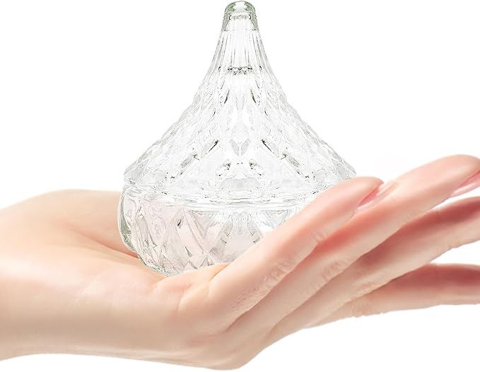 3 Pcs Large Body Powder Puff and Container,Glass Reusable Box Crystal Case Jar with Soft Puff Matsuko Shape