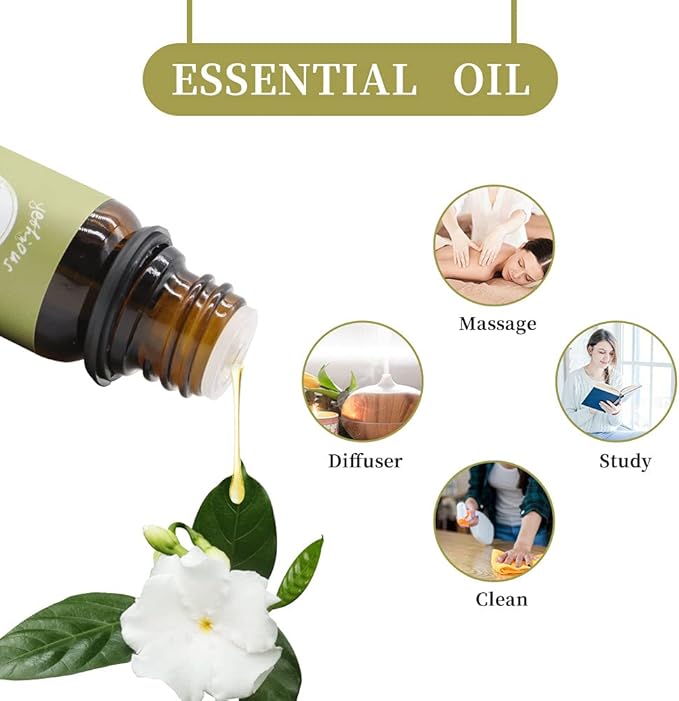yethious Gardenia Essential Oil, 100% Pure Organic Gardenia Aromatherapy Oil for Diffuser, Humidifier, Soap, Candle, Perfume