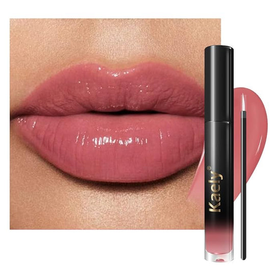 Kaely Longwear No-Budge Lipstick for Women, Highly Pigmented Liquid Lip Color Makeup, Non-Transfer Lip Gloss Stain Waterproof Smudge Proof 24 Hour, Instant Shine, Vegan & Cruelty-Free, 01 CHEEKY