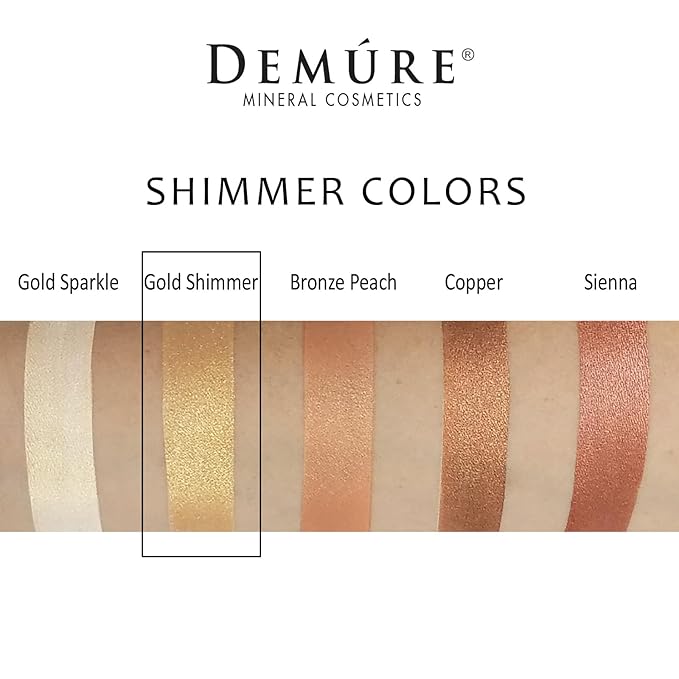 Demure Mineral Make Up (Gold Shimmer) Eye Shadow, Shimmer Eyeshadow, Loose Powder, Glitter Eyeshadow, Eye Makeup, Professional Makeup