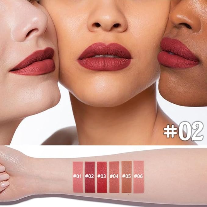 Wine Red Matte Lipstick Set for Older Women,Velvet Long Lasting Waterproof Smudge Proof Lip Stick,24 hr Hours Magic Lipstick 24 Hours Original Lip Stick Stain Makeup Kit Lip Makeup Gift,Vegan