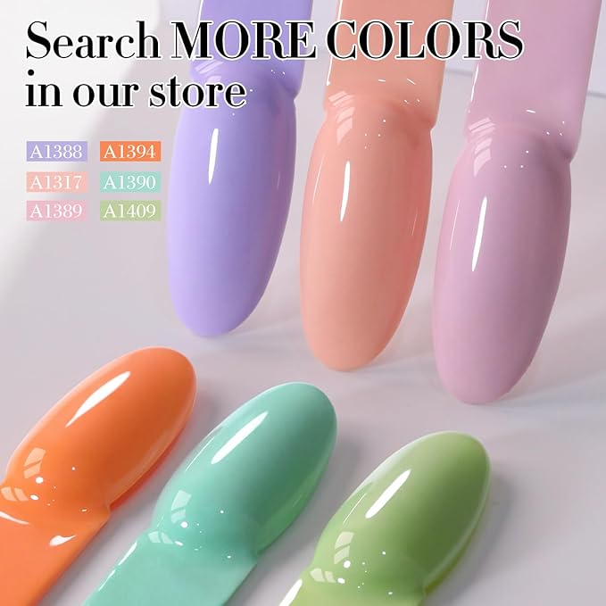 Double Rhythm 15ML Gel Nail Polish Pure Sheer Same Color Same Bottle Soak Off Gel Polish Art Manicure Salon DIY at Home for Women (Green-A1409)