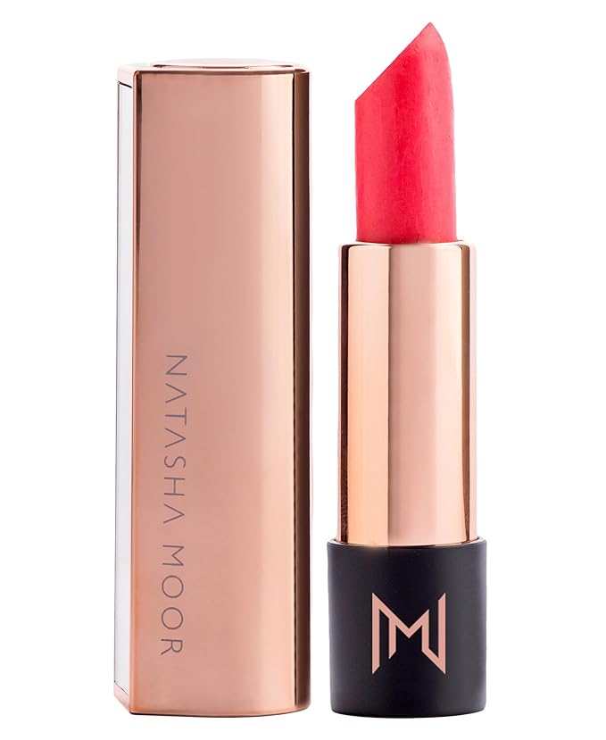 NATASHA MOOR Silk Suede Lipstick for Women - Long-Lasting, Waterproof Lipstick with Hydrating Semi-Matte Finish - Creamy, Cruelty-Free - Highly Pigmented with Mirror - 24-Hour Stay Power (INEVITABLE)